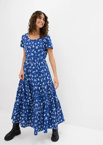 Robe 100% coton, Couleur: bleu gentiane/bleu topaze/bleu clair floral