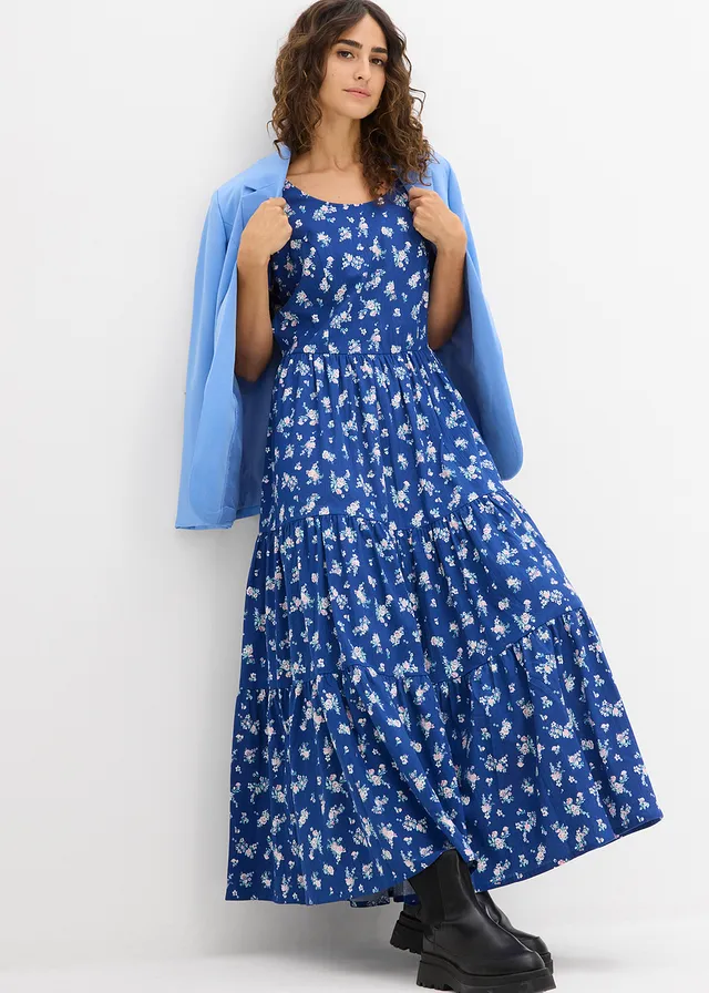 Robe 100% coton • bleu gentiane-bleu topaze-bleu clair floral • product-page.page-title-suffix
