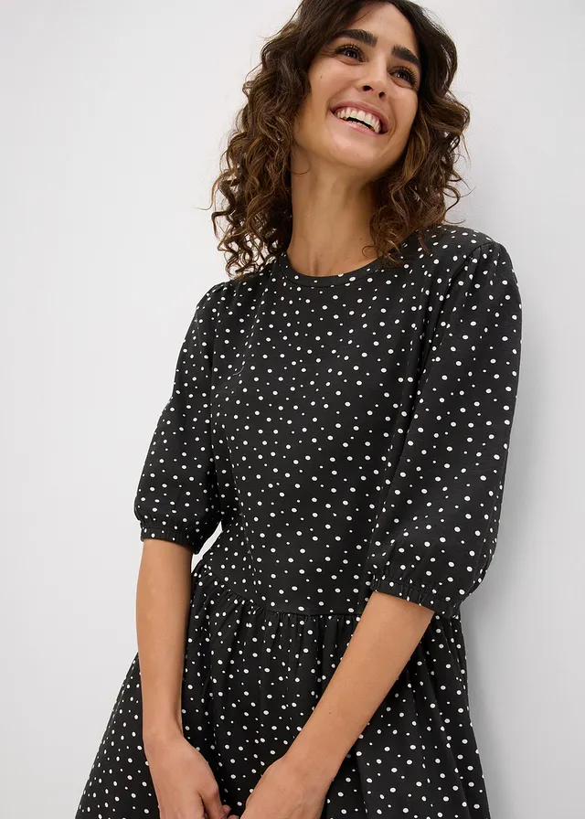 Shirtjurk van puur katoen • gestipt zwart-wolwit • product-page.page-title-suffix