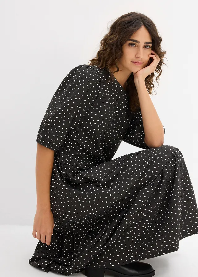 Shirtjurk van puur katoen • gestipt zwart-wolwit • product-page.page-title-suffix