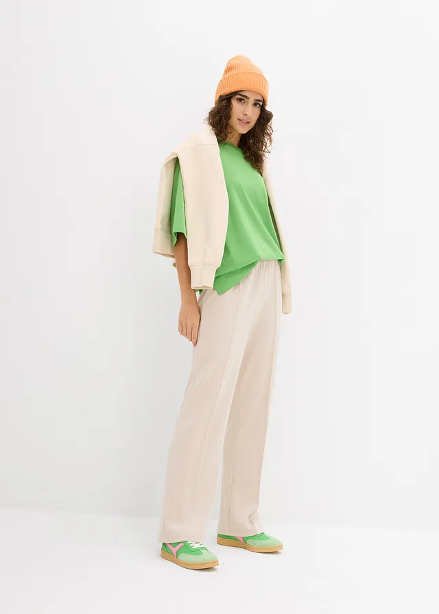 Longshirt van interlock, Kleur: klavergroen