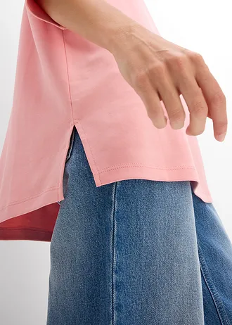 Hosszú póló interlock anyagból • halvány rózsaszín • bonprix áruház