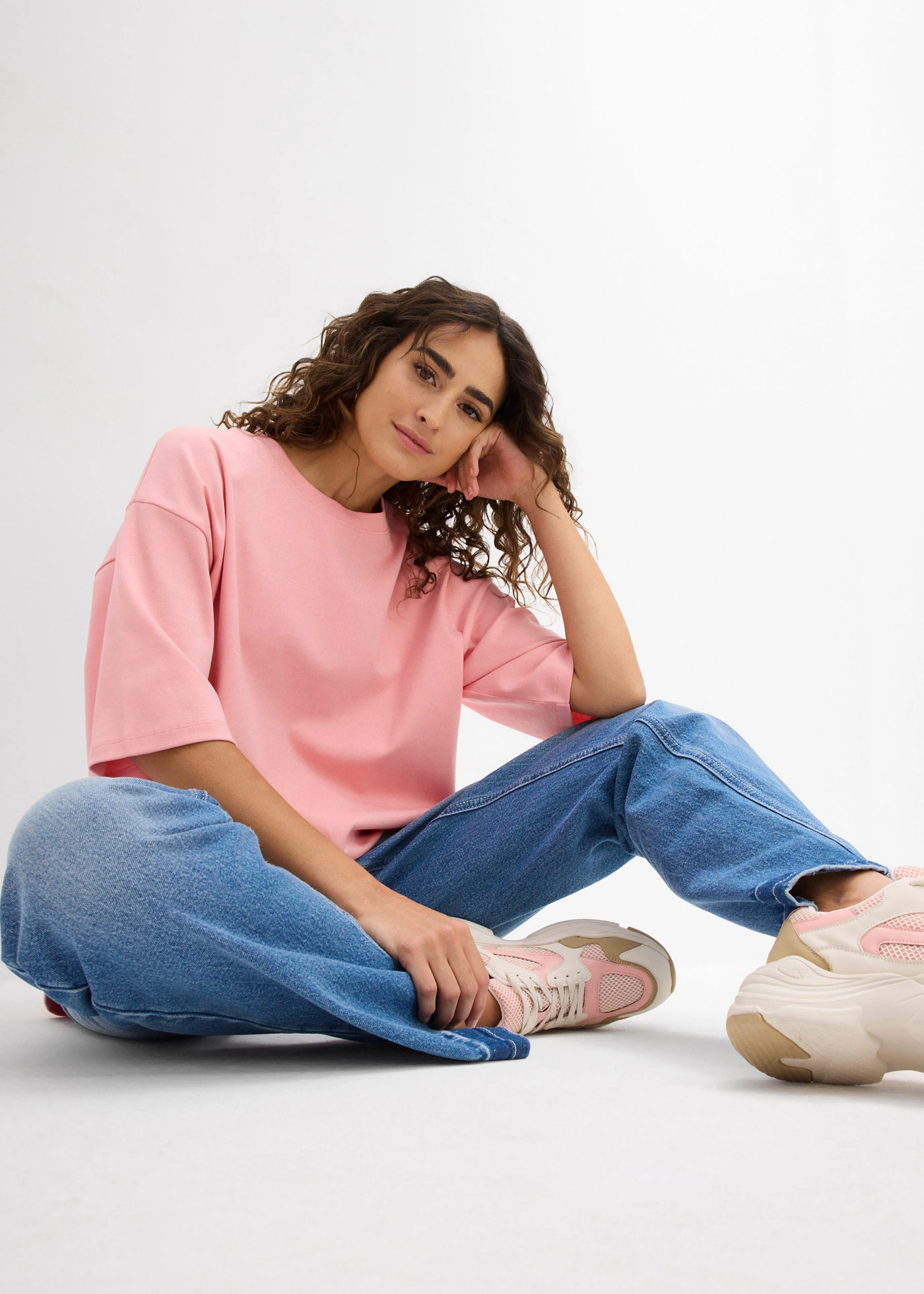 T-shirt long en interlock • rose dragée • Boutique bonprix