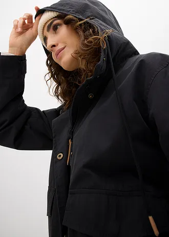 Tussenjas met capuchon • zwart • bonprix online shop