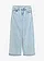 Jean large, taille haute, raccourci, Couleur: bleu glacier denim used