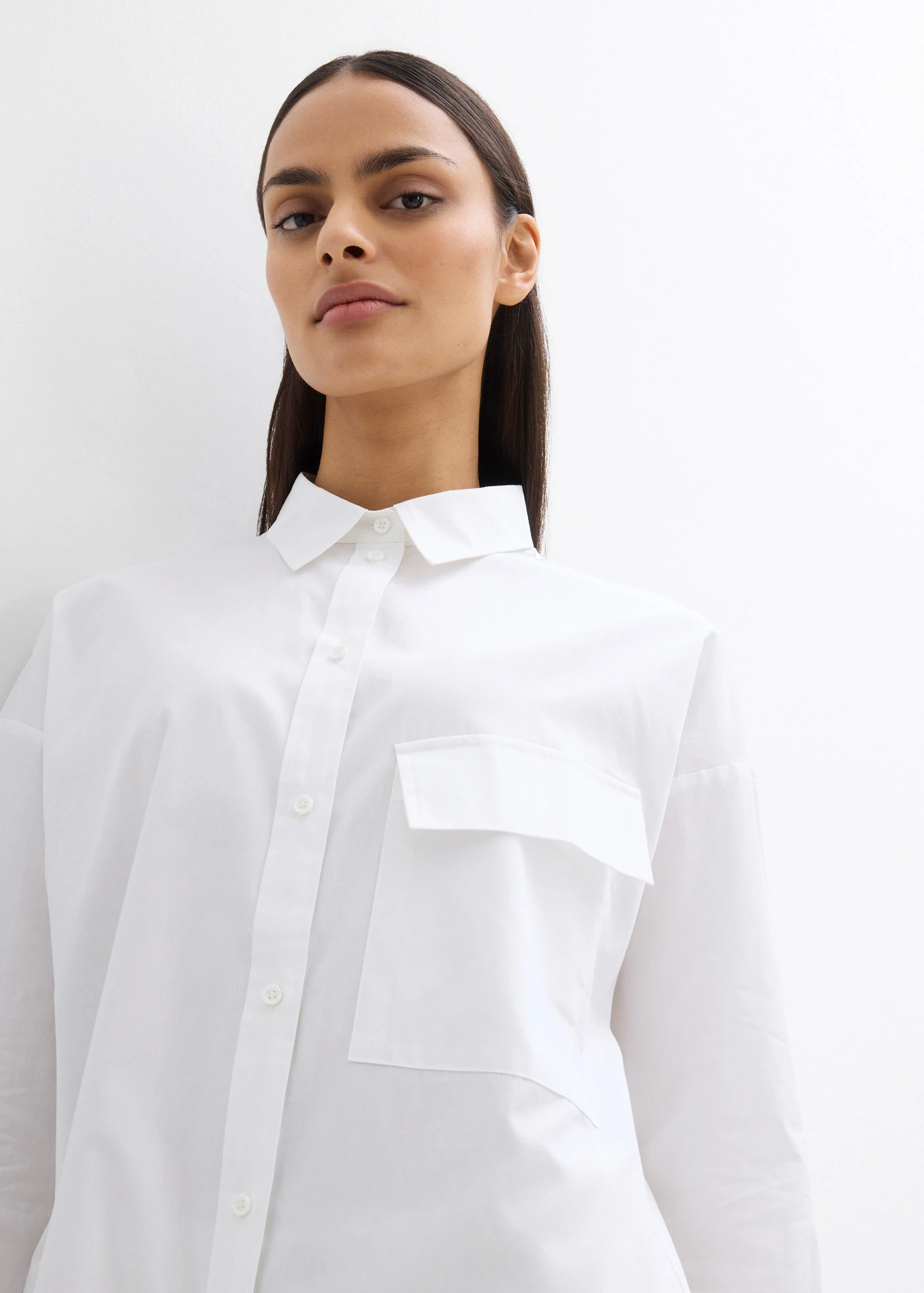 Lange blouse van katoen • wit • bonprix online shop