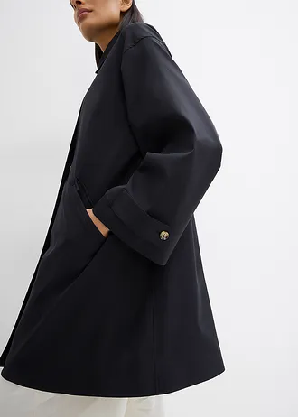 Trenčkot s áčkovým střihem • černá • bonprix obchod