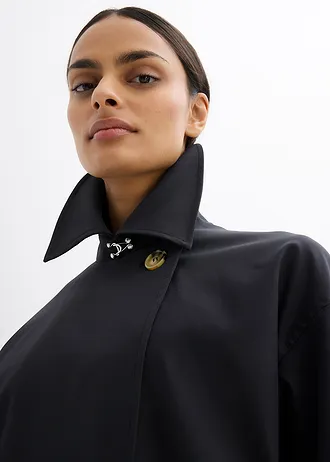 Trenčkot s áčkovým střihem • černá • bonprix obchod