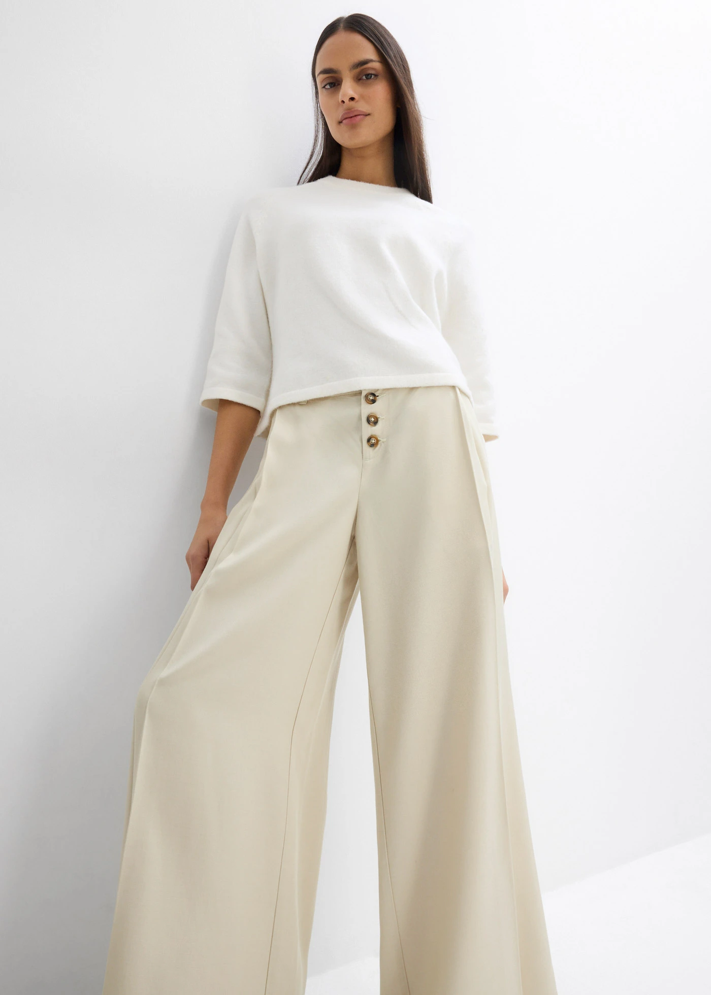 Twill broek van soepelvallend lyocell • licht olijfgroen • bonprix online shop