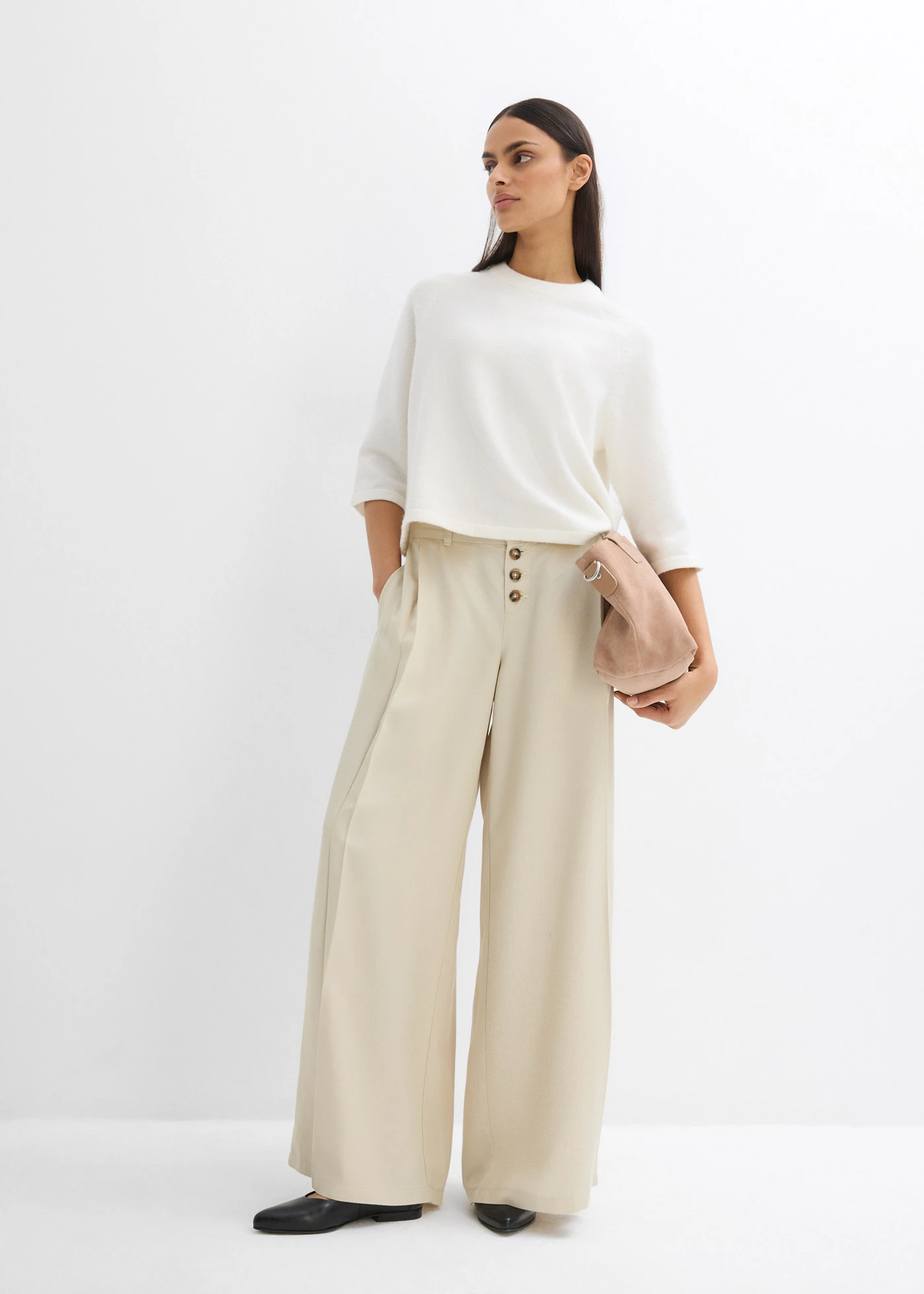 Twill broek van soepelvallend lyocell • licht olijfgroen • bonprix online shop