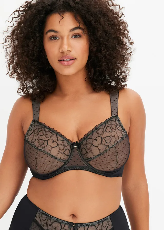 Minimizer bh met mooi borduursel, Kleur: zwart - beige