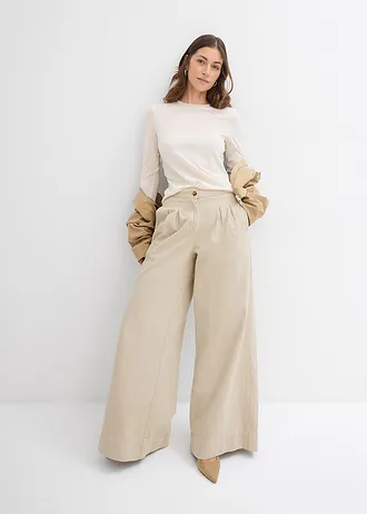 Semi-transparante longsleeve • ecru • bonprix online shop