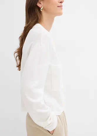 Kort fijngebreid vest • wolwit • bonprix online shop