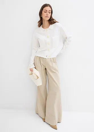 Kort fijngebreid vest • wolwit • bonprix online shop