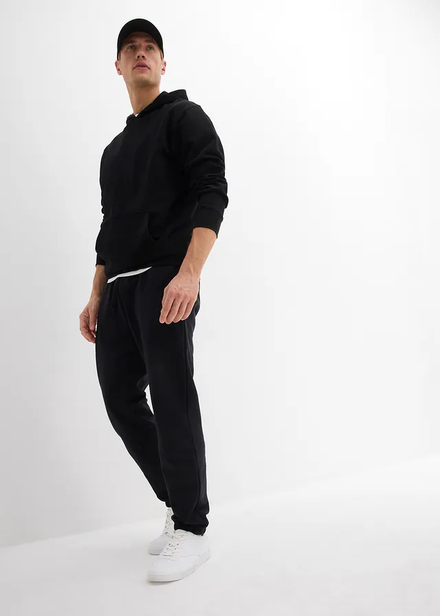 Sweater met capuchon, loose fit, Kleur: zwart