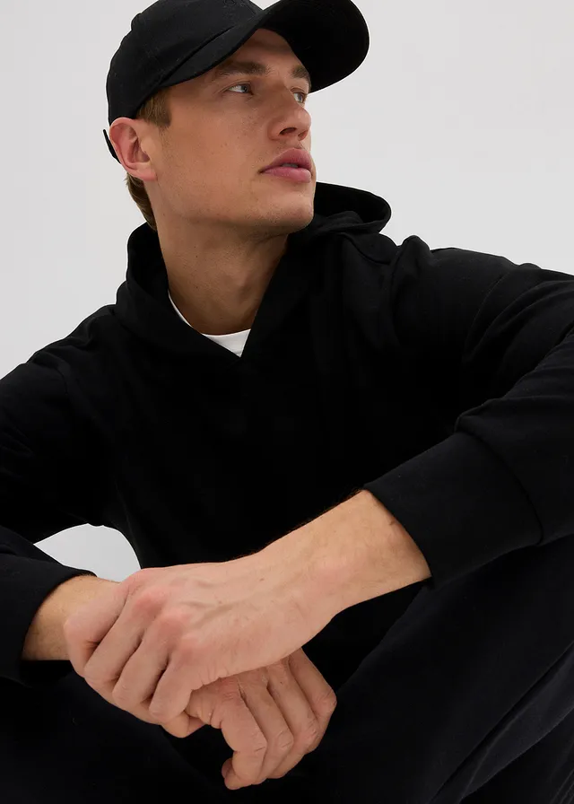 Sweat à capuche 100% coton, loose • noir • product-page.page-title-suffix