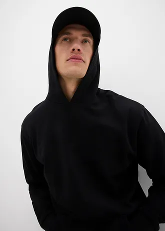 Mikina s kapucí, z čisté organické bavlny, Loose Fit • černá • bonprix obchod