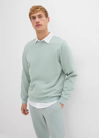 Bluza dresowa regular fit • zielono-szary • sklep bonprix