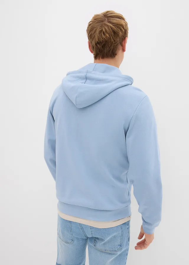 Sweat zippé à capuche, regular, Couleur: bleu clair