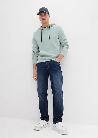 Sweat à capuche 100% coton • gris vert • Boutique bonprix