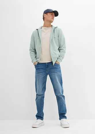 Hoodie met ritssluiting, regular fit, Kleur: grijsgroen