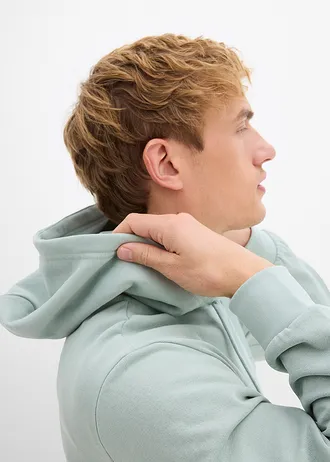 Mikina s kapucňou a zipsom • sivozelená • obchod bonprix