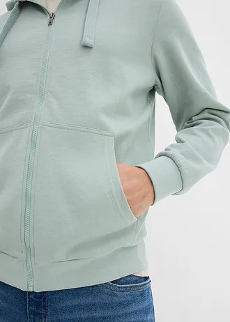 Kapucnis szabadidőfelső, Regular Fit • szürkészöld • bonprix áruház