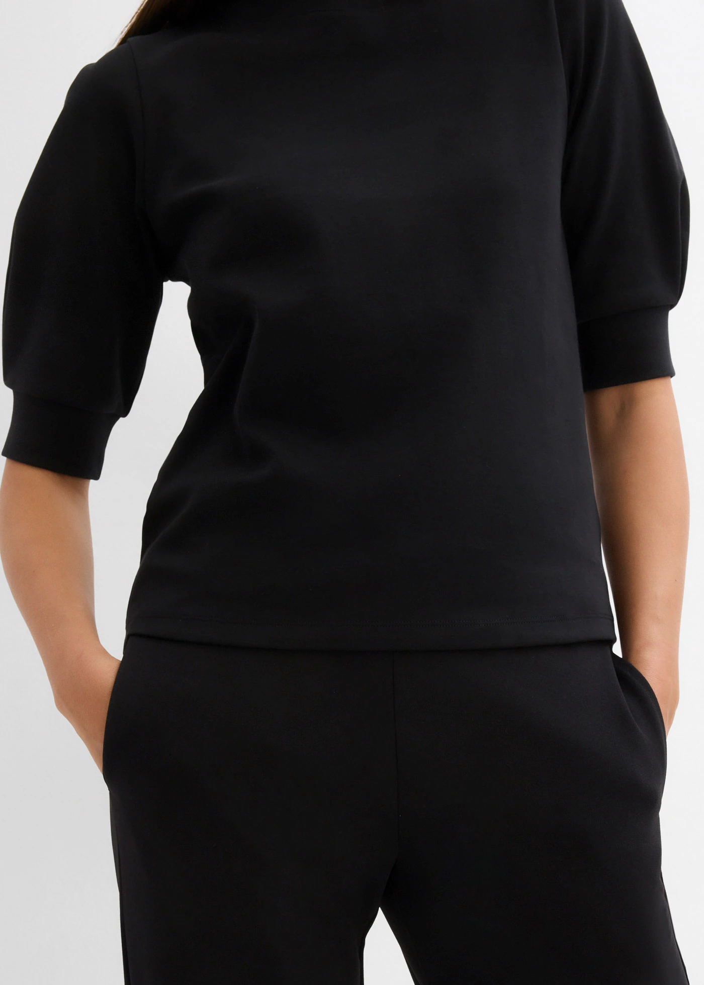 Bluză tricot din bumbac organic 100% • negru • magazin bonprix