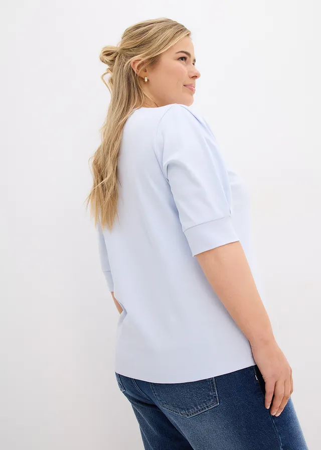 Shirt van biologisch katoen, Kleur: zachtblauw