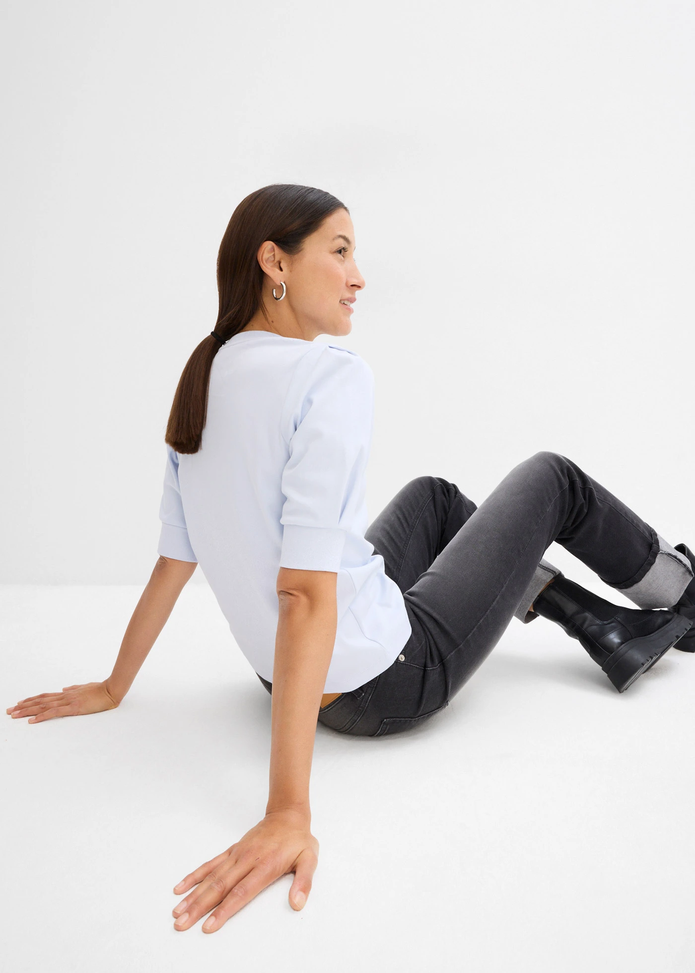 Shirt van biologisch katoen • zachtblauw • bonprix online shop