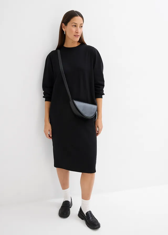 Robe en molleton à manches bouffantes, Couleur: noir