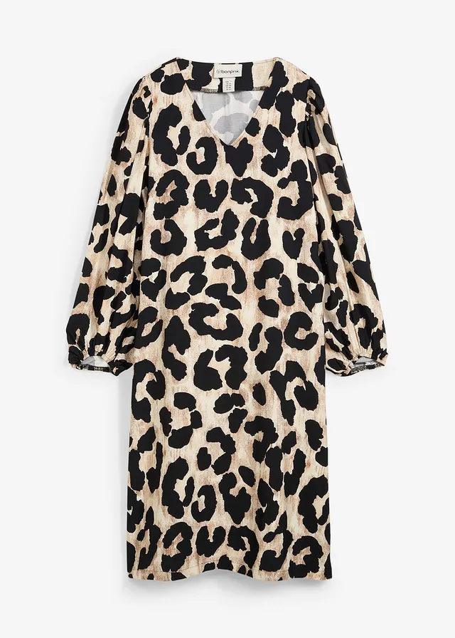 Rochie midi din amestec fluid cu viscoză