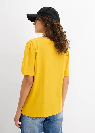 T-shirt 100% coton, Couleur: jaune safran
