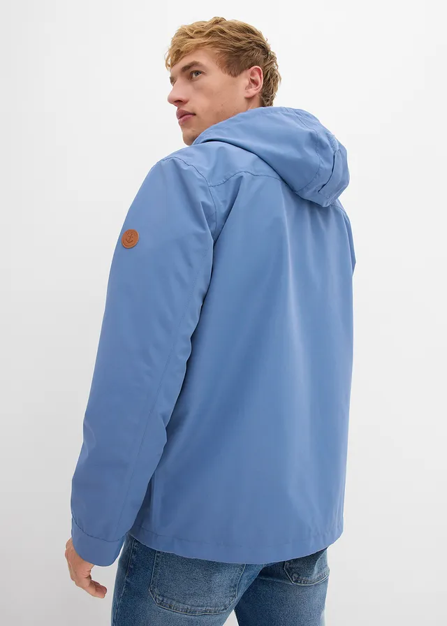 Veste imperméable à capuche et détails enduits • bleu jean • product-page.page-title-suffix