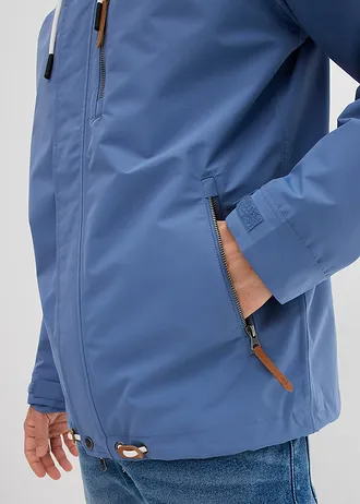 Veste imperméable à capuche et détails enduits • bleu jean • Boutique bonprix