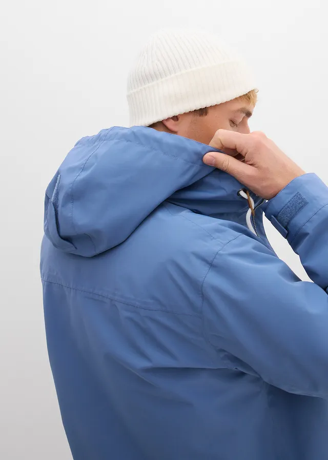 Veste imperméable à capuche et détails enduits • bleu jean • product-page.page-title-suffix