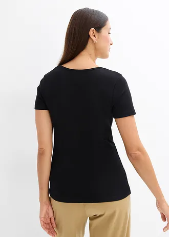 Henley póló tiszta bio-pamutból • fekete • bonprix áruház