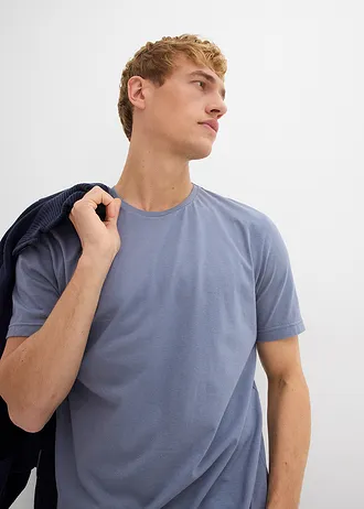 Tričko z čisté bavlny (2 ks v balení) • kouřově zelená + kouřově modrá • bonprix obchod