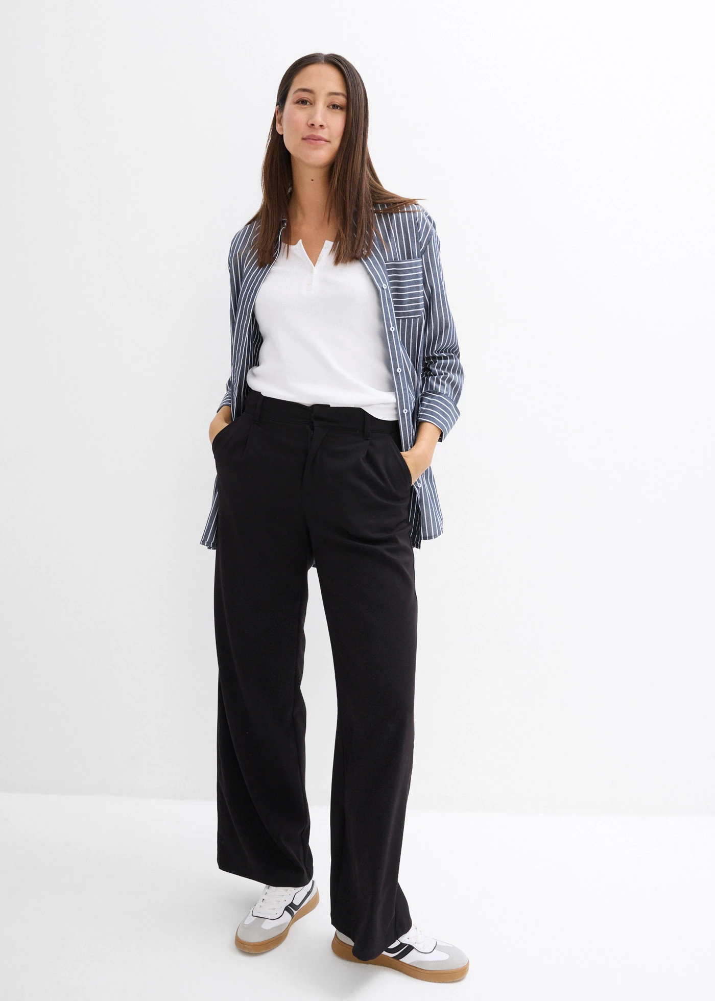 Henley shirt van biologisch katoen • wit • bonprix online shop