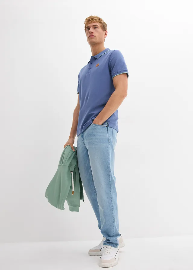 Piqué-poloshirt van biologisch katoen • jeansblauw • product-page.page-title-suffix