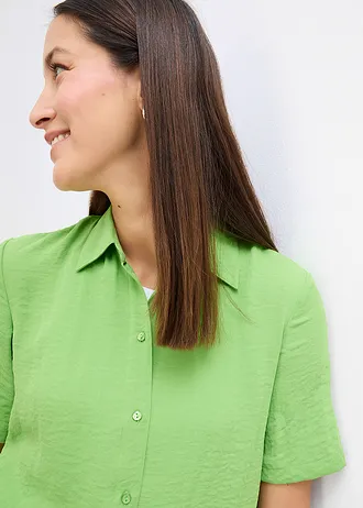 Bluzka o pudełkowym kroju z lekkiej krepy • zielona koniczyna • sklep bonprix