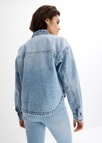Džínová košilová bunda • ledově modrý denim used • bonprix obchod