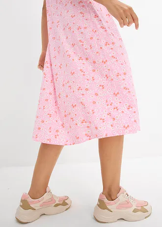 Robe midi en jersey coton • rose/orange saumon/blanc • Boutique bonprix