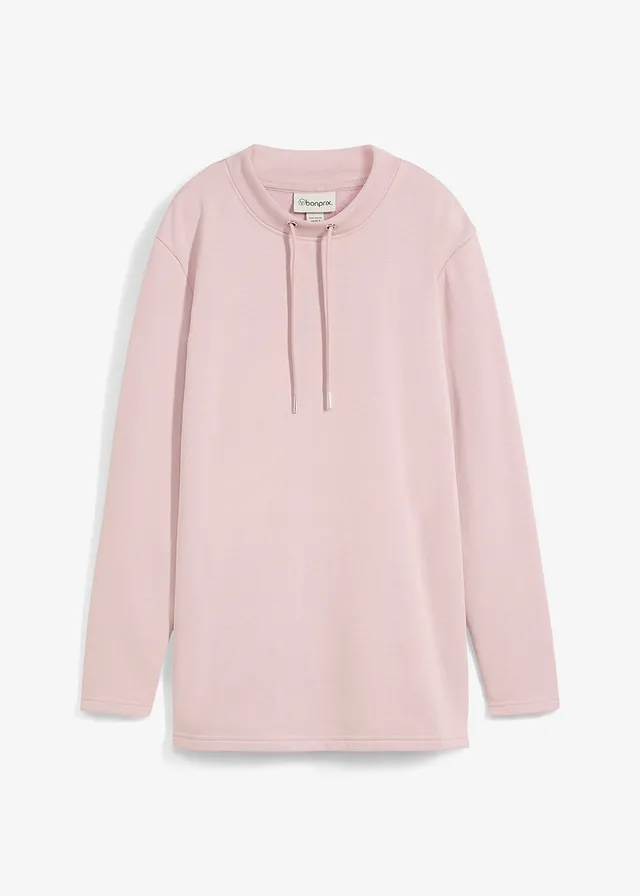 Sweat-shirt avec base fendue, Couleur: rose mat