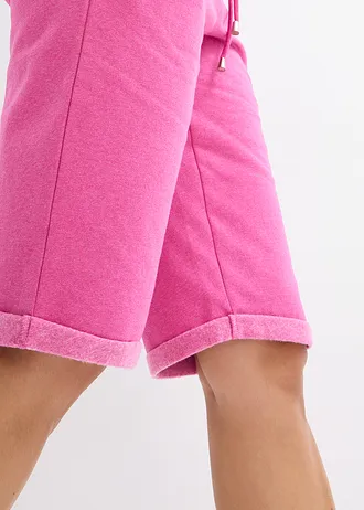 Bermuda en molleton à ourlet • fuchsia chiné • Boutique bonprix