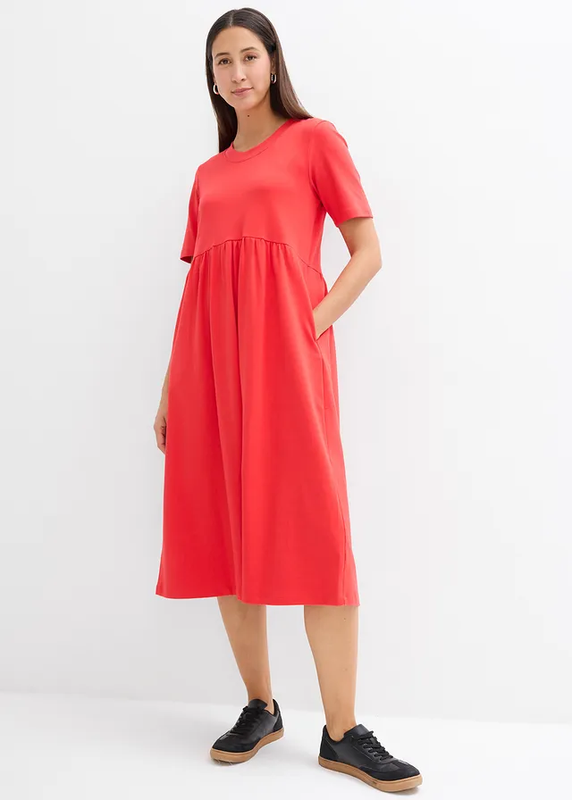 Robe en jersey 100% coton, Couleur: fraise