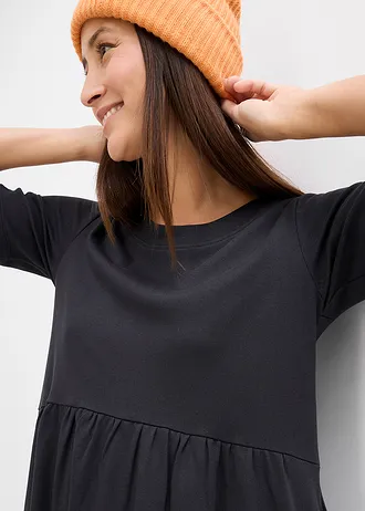 Rochie de jerse din bumbac 100% • negru • magazin bonprix