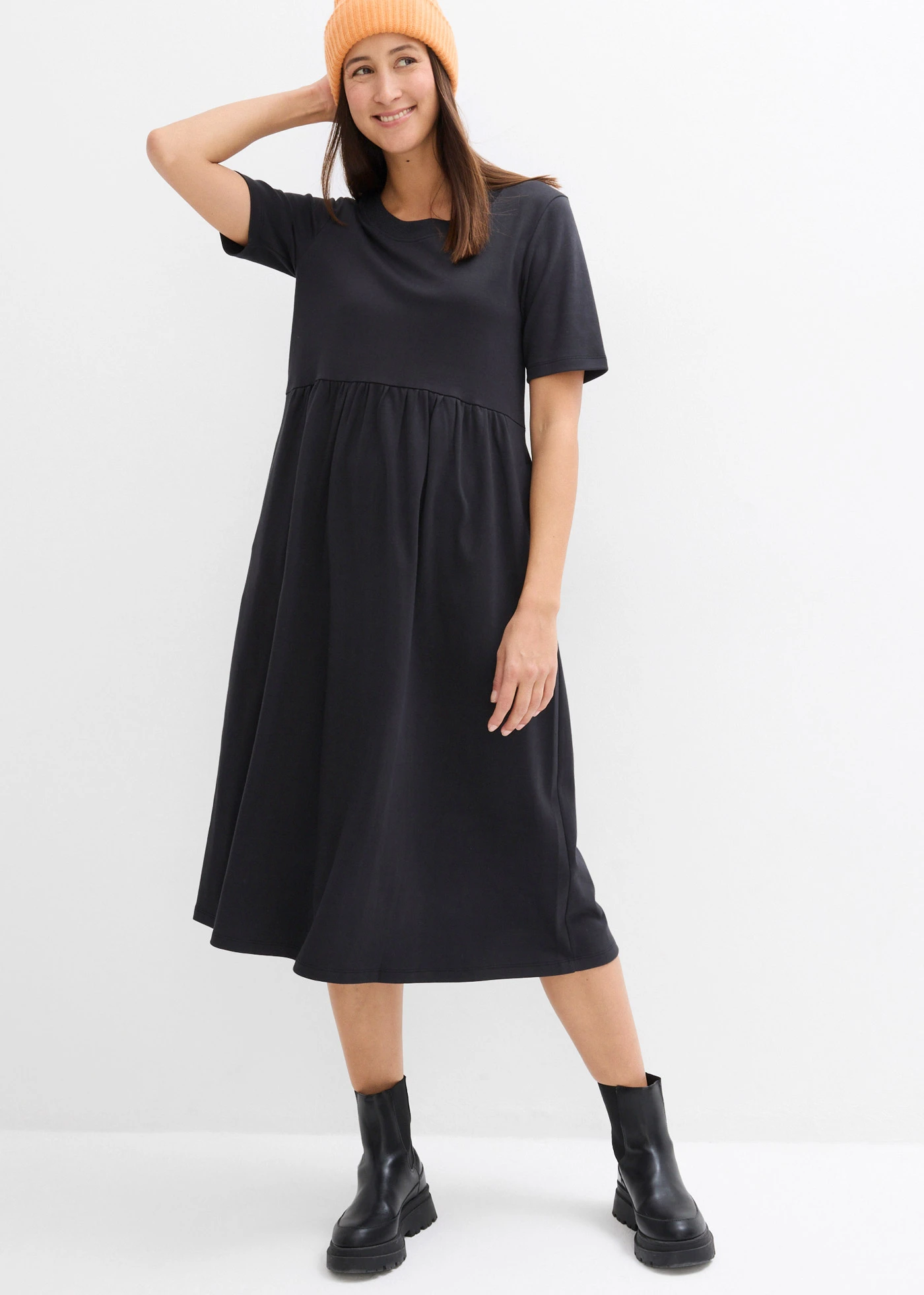 Jersey jurk van puur katoen • zwart • bonprix online shop