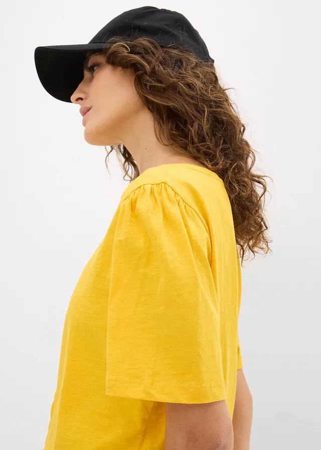 T-shirt van katoen • saffraangeel • product-page.page-title-suffix
