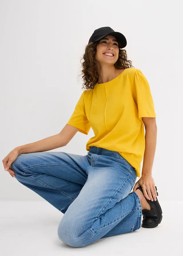 T-shirt van katoen • saffraangeel • product-page.page-title-suffix